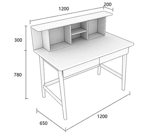 Kích thước chi tiết của bàn