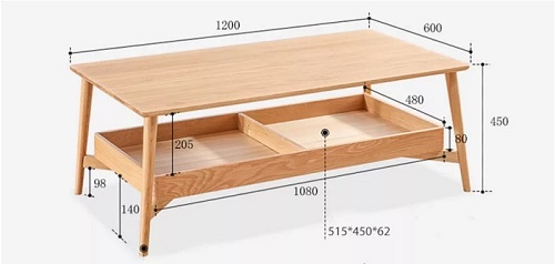 Kích thước bàn sofa kiểu Nhật