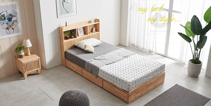 Mẫu giường ngủ ngăn kéo gỗ hoàn hảo của Mộc VOI ĐI ỦNG