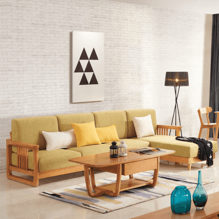 Sofa gỗ tạo nét độc đáo cho căn phòng