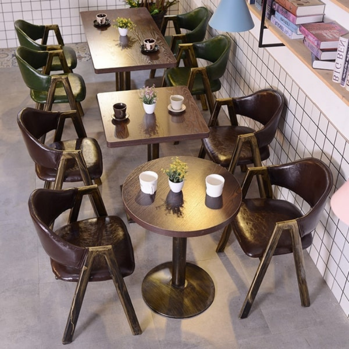 Thiết kế bàn ghế cà phê kiểu bàn tròn